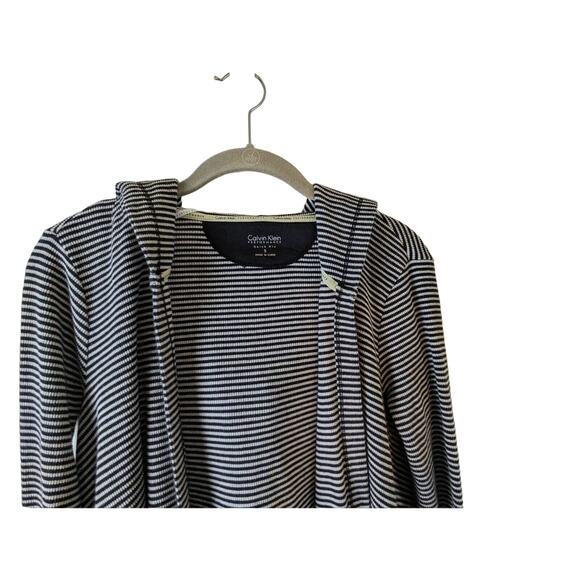 Calvin Klein Performance Small Striped Hooded Cardigan Quick Dry Women’s Top - Picture 13 of 16